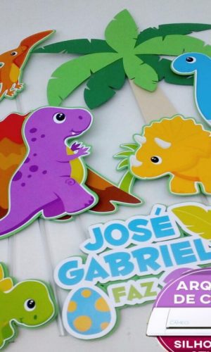 Arquivo de Corte Topo de Bolo Dinossauro cute baby Studio