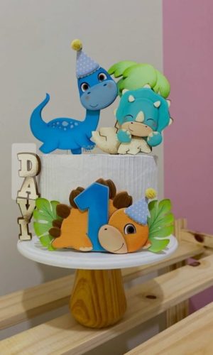Arquivo de Corte Topo de Bolo Dinossauro Cute Camada