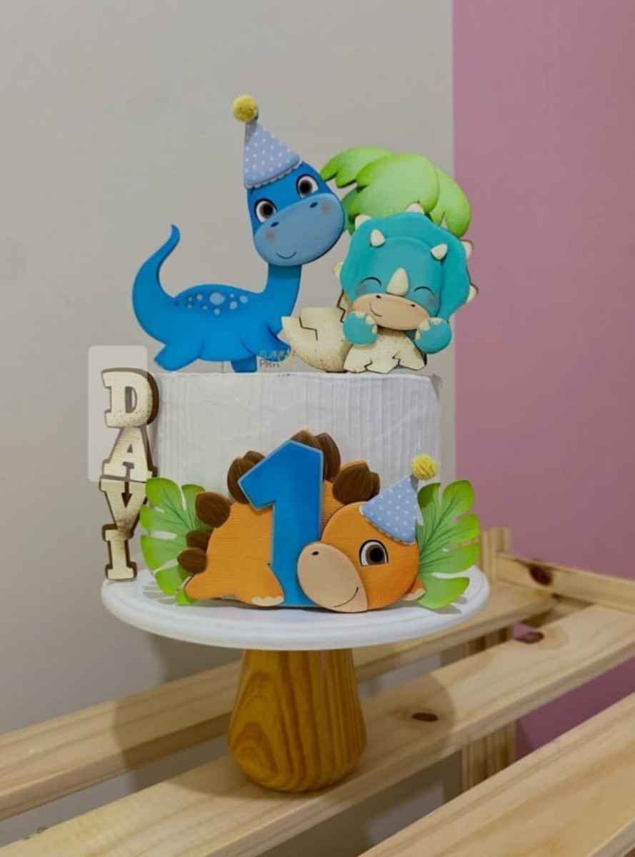 Arquivo de Corte Topo de Bolo Dinossauro Cute Camada