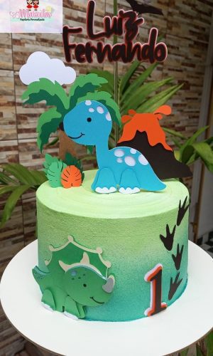 Arquivo de Corte Topo de bolo Dinossauro Cute em Camadas