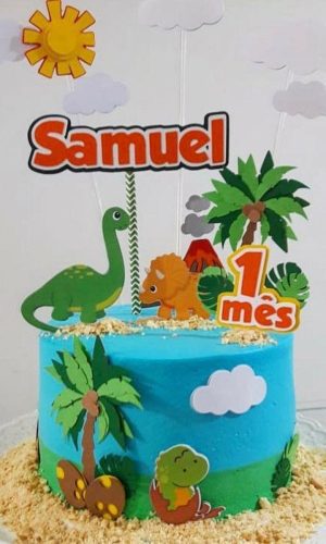 Arquivo de corte topo de bolo dinossauro cute
