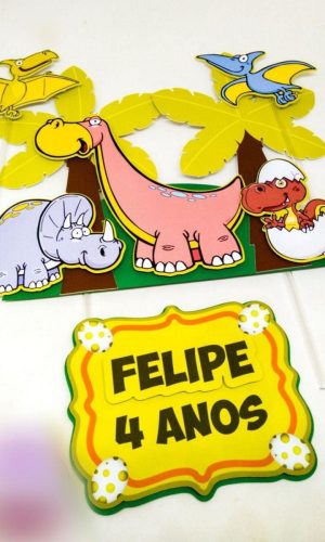 Arquivo de Corte Topo de Bolo Dinossauro Dino #14147
