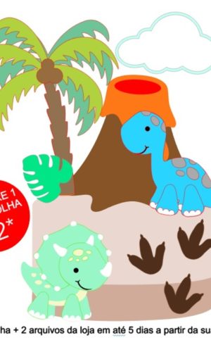 Arquivo de Corte Topo de Bolo Dinossauro