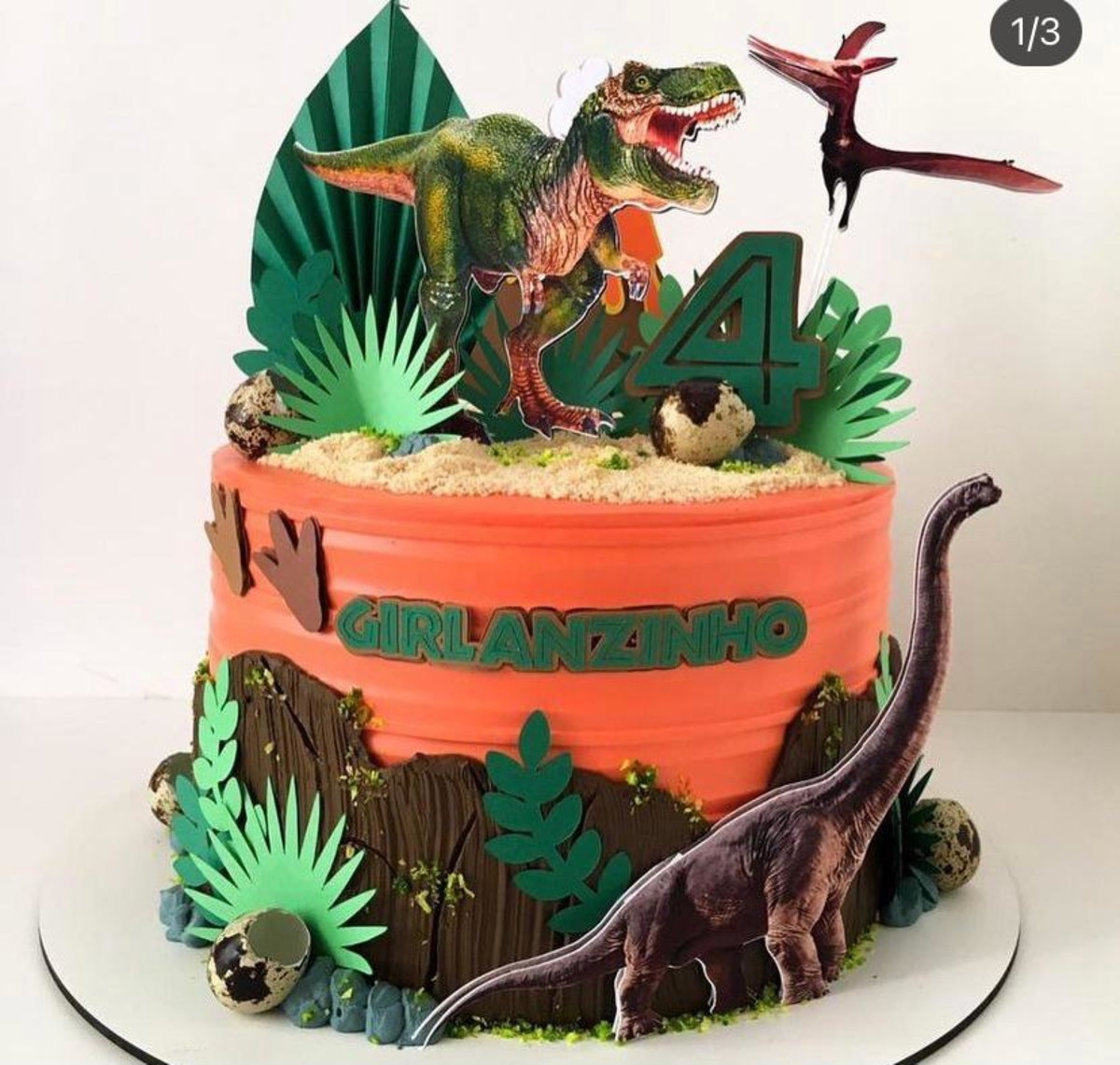Arquivo de Corte Topo de Bolo Dinossauro