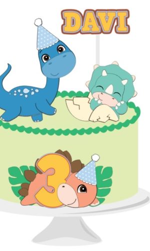 Arquivo de Corte Topo de Bolo Dinossauro Festa