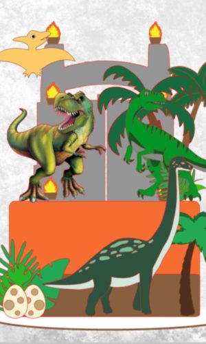 Arquivo de Corte Topo de Bolo Dinossauro Jurassic Park
