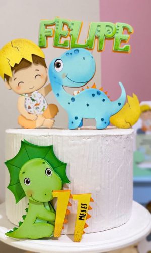 Arquivo de Corte: Topo de Bolo Dinossauro Menino Baby 037