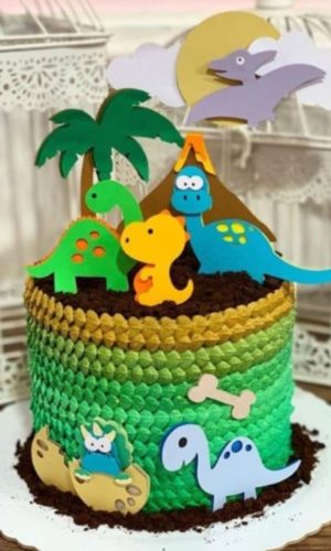 Arquivo de Corte Topo de Bolo Dinossauro Studio+brinde