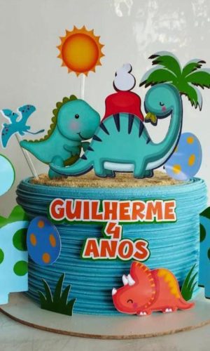 Arquivo de Corte Topo de Bolo Dinossauro Studio+brinde