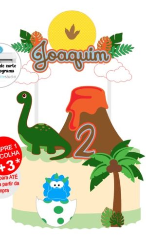 Arquivo de corte topo de bolo Dinossauro