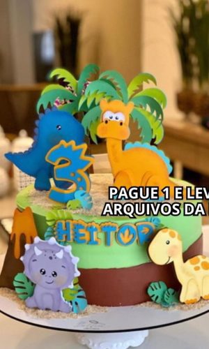 Arquivo de Corte - Topo de Bolo Dinossauro