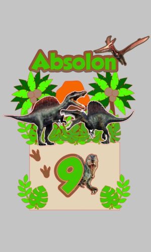 Arquivo de Corte Topo de Bolo Dinossauro