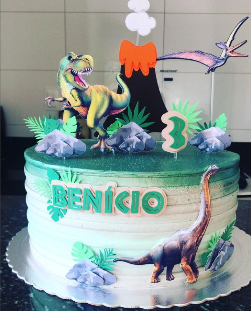 Arquivo de corte topo de bolo dinossauro