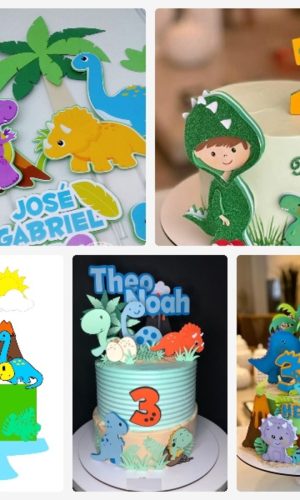 Arquivo de Corte Topo de Bolo Dinossauros 1 + Brinde