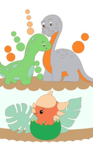 Arquivo de Corte Topo de Bolo Dinossauros