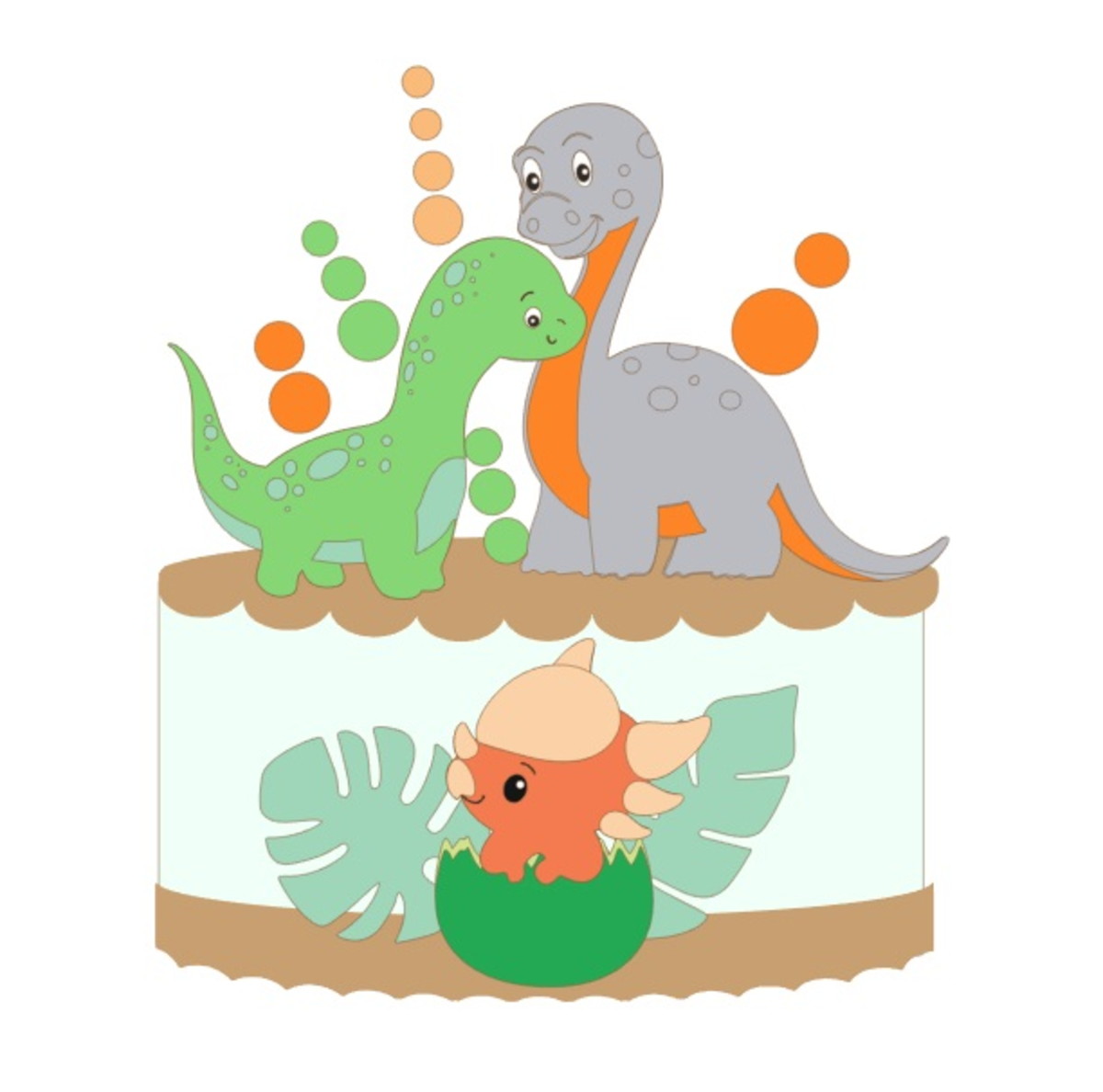 Arquivo de Corte Topo de Bolo Dinossauros