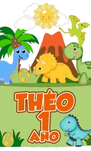Arquivo de Corte Topo de Bolo Dinossauros Babys
