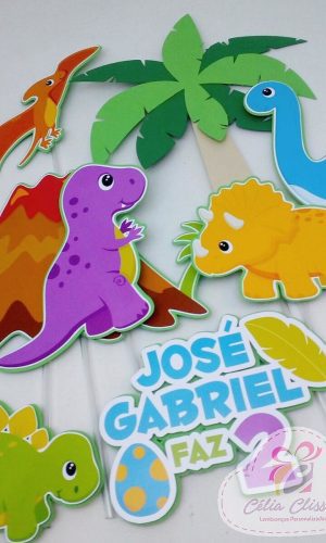 Arquivo de corte topo de bolo dinossauros cute