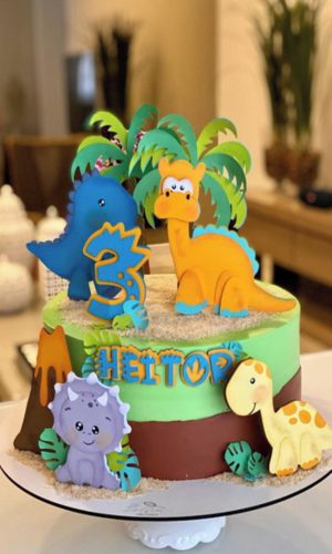 Arquivo de Corte Topo de Bolo Dinossauros Cute