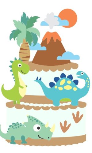 Arquivo de Corte Topo de Bolo Dinossauros