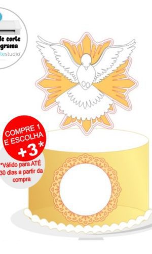 Arquivo de Corte Topo de Bolo Divino Espírito Santo Batizado