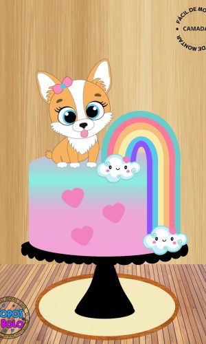 Arquivo de Corte Topo de Bolo Dog Cute