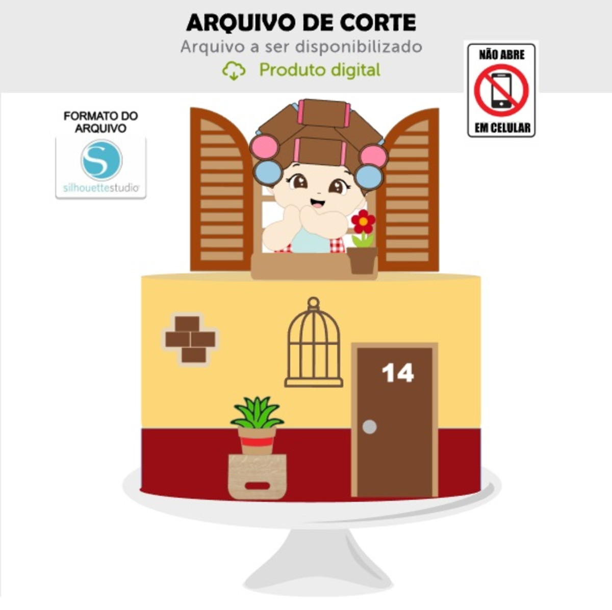 Arquivo de Corte Topo de Bolo Dona Florinda Bebê