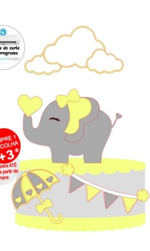 Arquivo de Corte Topo de Bolo Elefante