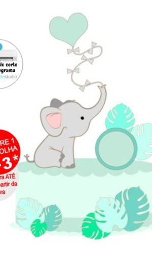 Arquivo de Corte Topo de Bolo Elefante Bebê