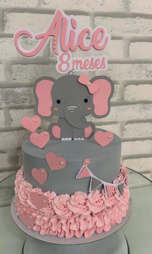 Arquivo De Corte Topo De Bolo Elefante Menina