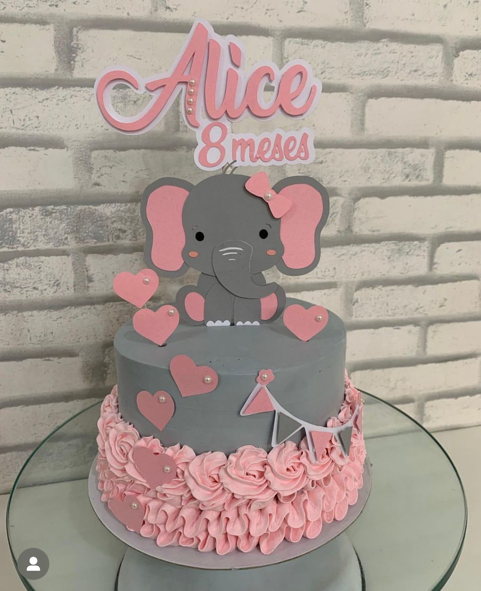 Arquivo De Corte Topo De Bolo Elefante Menina