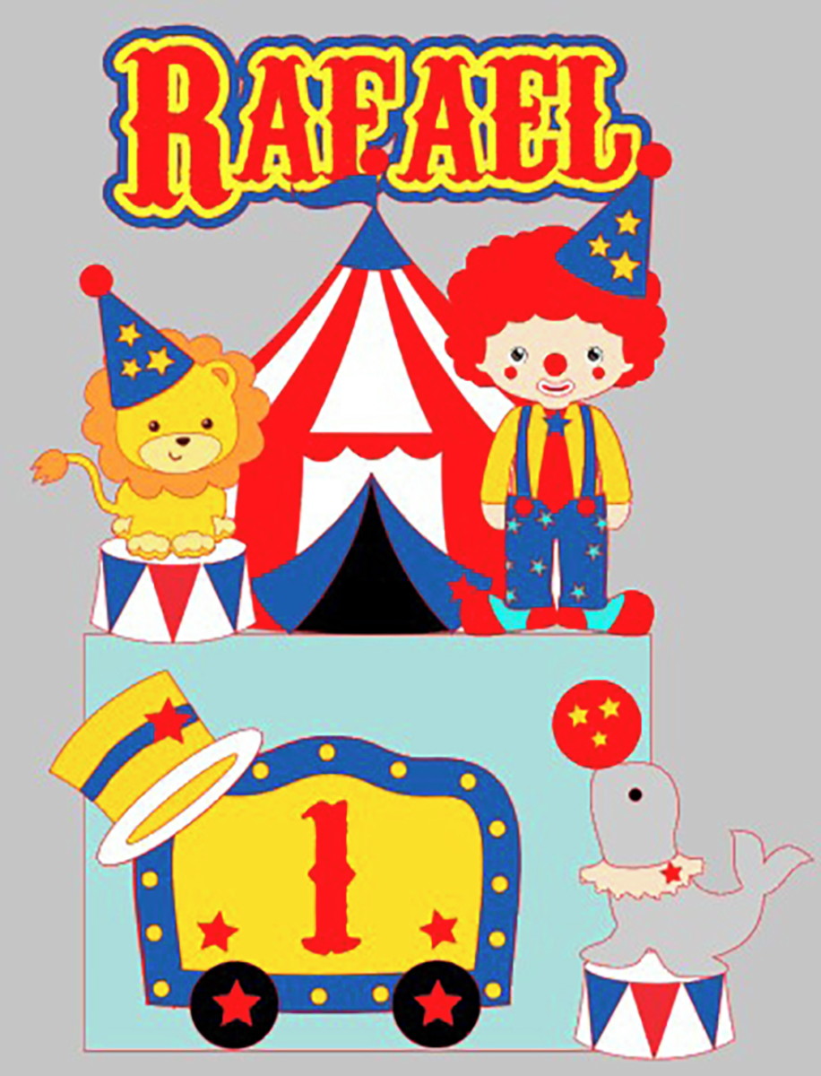 Arquivo de Corte Topo de Bolo em Camadas Circo Menino - Imagem 2