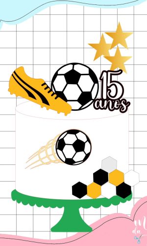 Arquivo de Corte: Topo de Bolo em Camadas Futebol 008