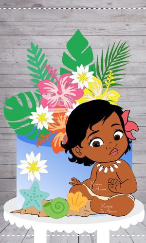 Arquivo de corte Topo de bolo em camadas Moana Baby