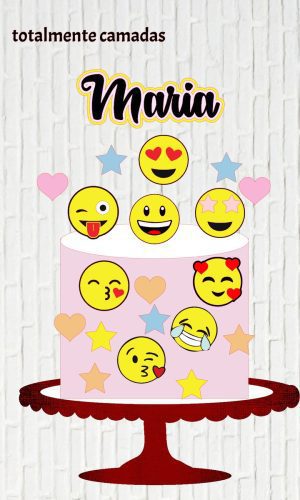 Arquivo de Corte Topo de Bolo Emoji Camadas