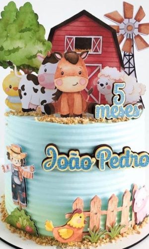 ARQUIVO DE CORTE TOPO DE BOLO FAZENDINHA aquarela