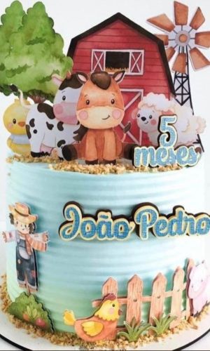 ARQUIVO DE CORTE TOPO DE BOLO FAZENDINHA aquarela