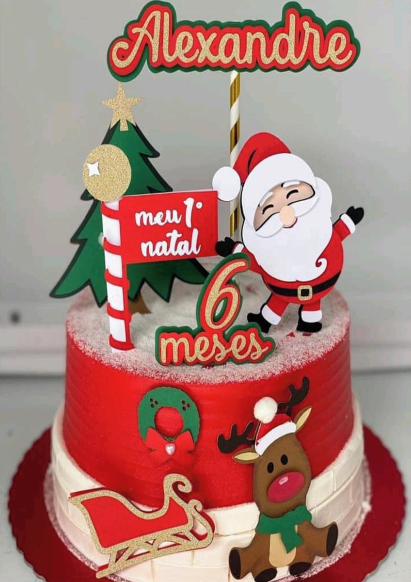 ARQUIVO DE CORTE TOPO DE BOLO FELIZ NATAL