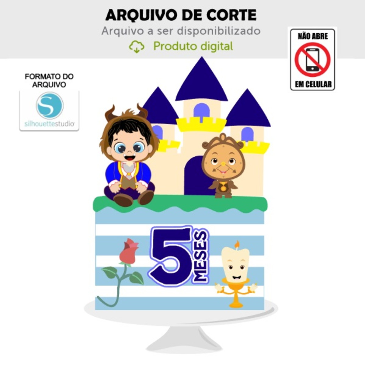 Arquivo de Corte Topo de Bolo Fera Bebê