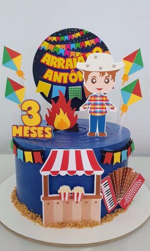 Arquivo de Corte Topo de Bolo Festa Junina Arraiá Menino