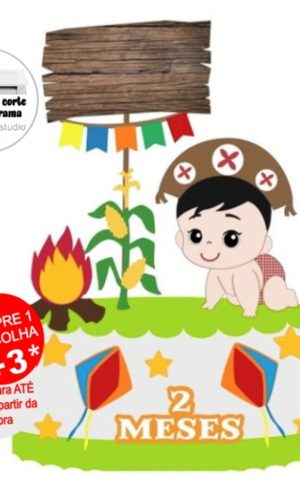 Arquivo de Corte Topo de Bolo Festa Junina Bebê Menino