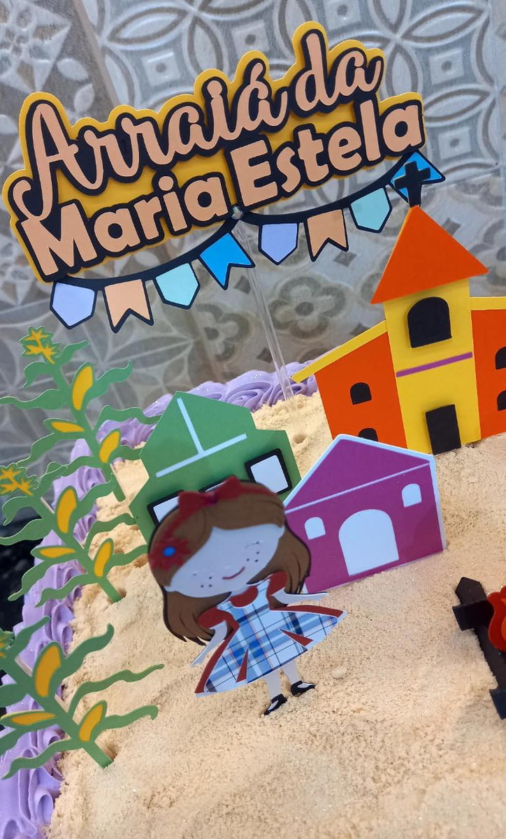 Arquivo De Corte Topo De Bolo Festa Junina Com Barraquinha - Imagem 3