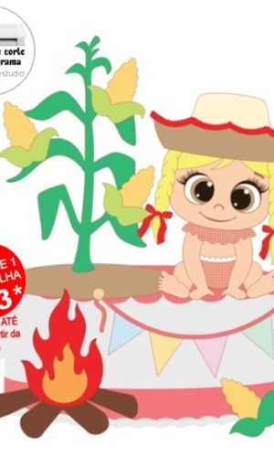 Arquivo de Corte Topo de Bolo Festa Junina menina