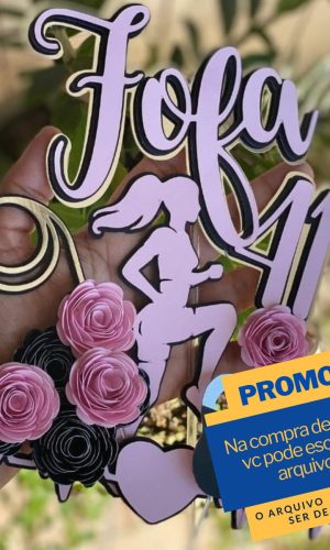 Arquivo de Corte Topo de Bolo Fitness Mulher A3