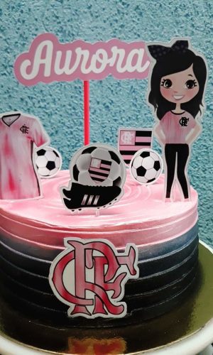 Arquivo de Corte Topo de Bolo Flamengo Feminino