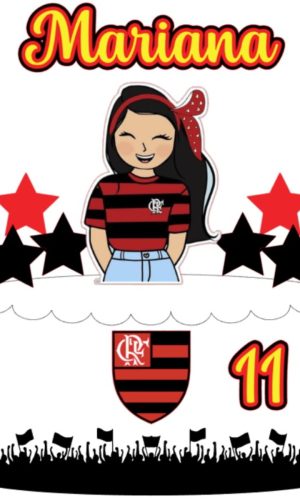Arquivo de Corte Topo de Bolo Flamengo Feminino