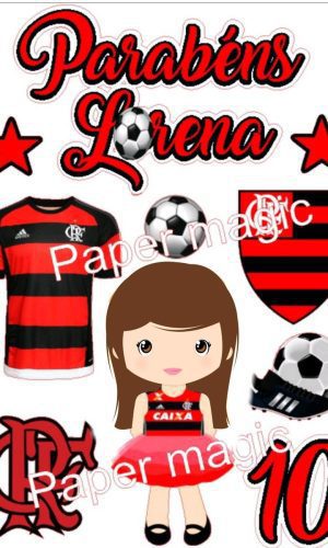 Arquivo de corte topo de bolo flamengo menina