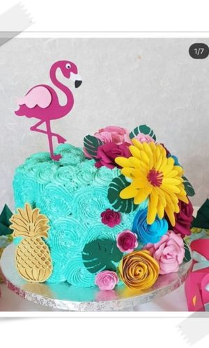 Arquivo de Corte Topo de Bolo Flamingo Studio