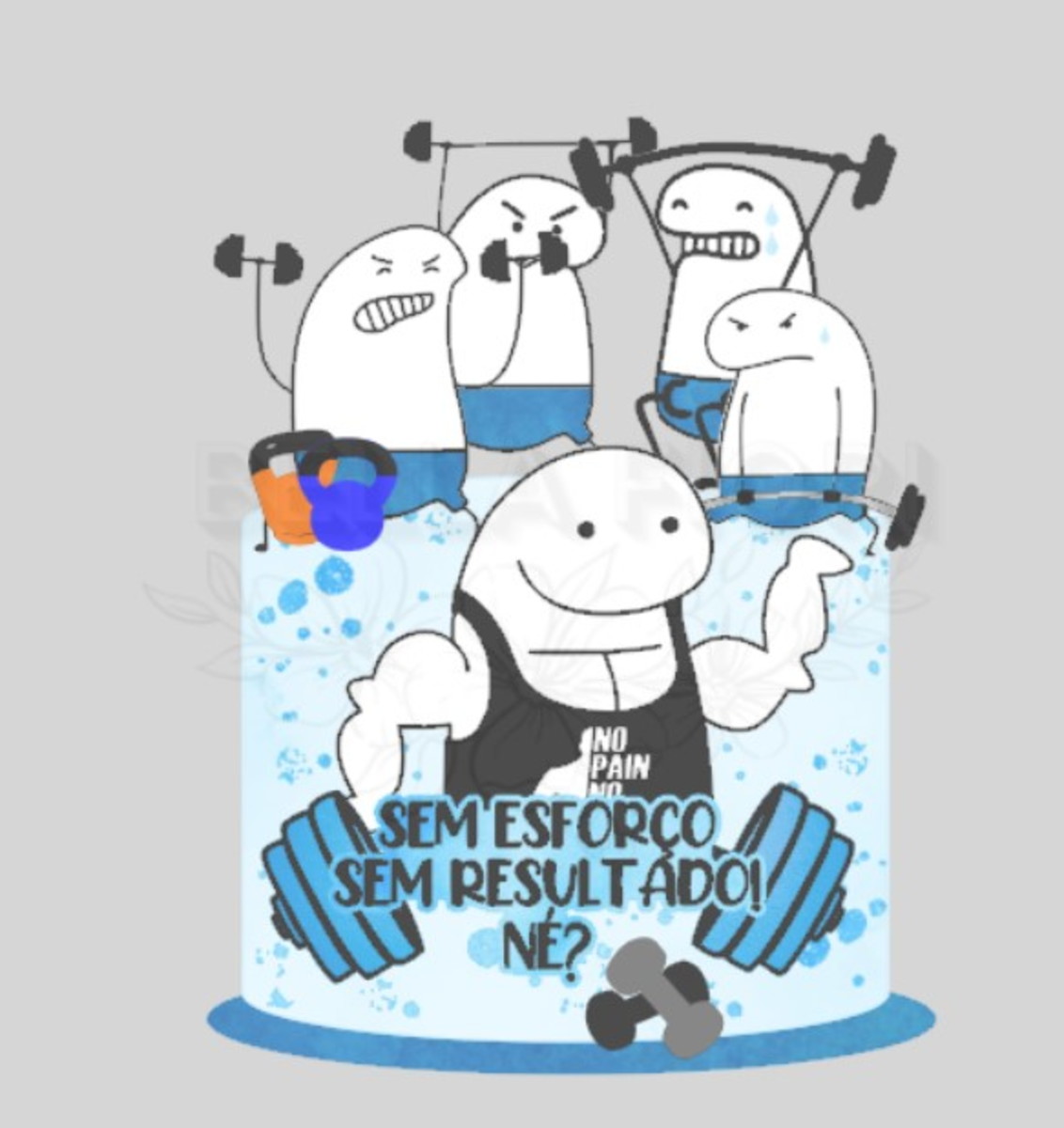 Arquivo de Corte Topo de Bolo Flork Academia em Camadas - Bf