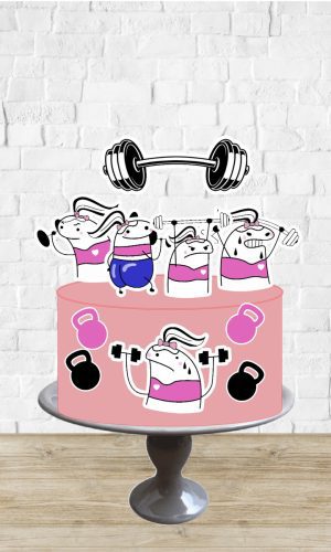Arquivo de Corte Topo de Bolo Flork Academia Feminino
